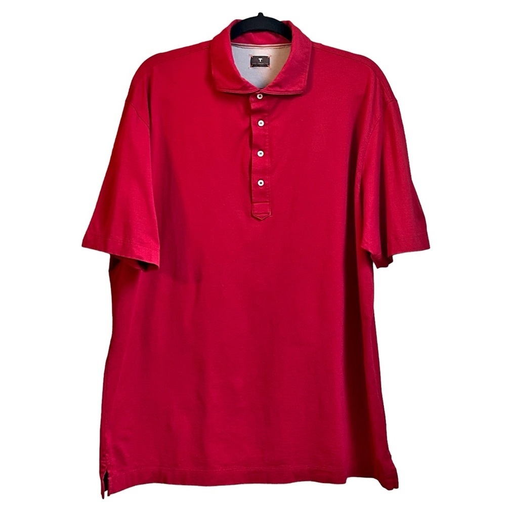 Left Coast Tee Short Sleeve Casual Golf Cotton Polo Shirt Men’s SZ XL‎ Red